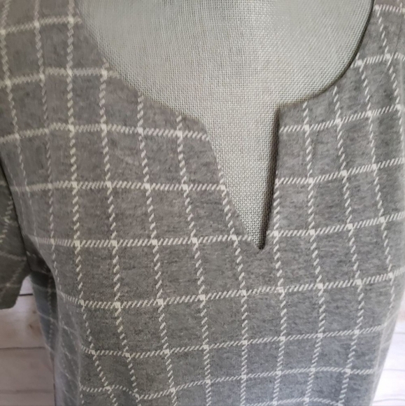 JANE & DELANCEY gray white Windowpane plaid midi Shift Dress Women's XS Cute EUC - Picture 6 of 10